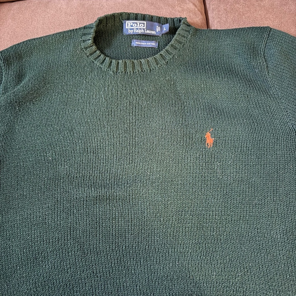 Ralph Lauren Olive Crewneck Sweater for Men